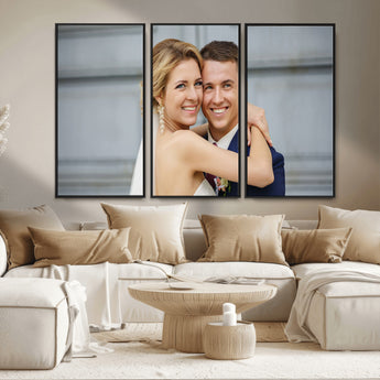 CSTM6030-MGV-FC-48X32-3P_Black-Custom Canvas Wall Art – Personalized Photo Print for Wedding, Anniversary or Gift, Ready to Hang Canvas for Home Decor