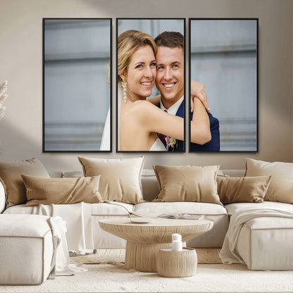 CSTM6030-MGV-FC-48X32-3P_Black-Custom Canvas Wall Art – Personalized Photo Print for Wedding, Anniversary or Gift, Ready to Hang Canvas for Home Decor
