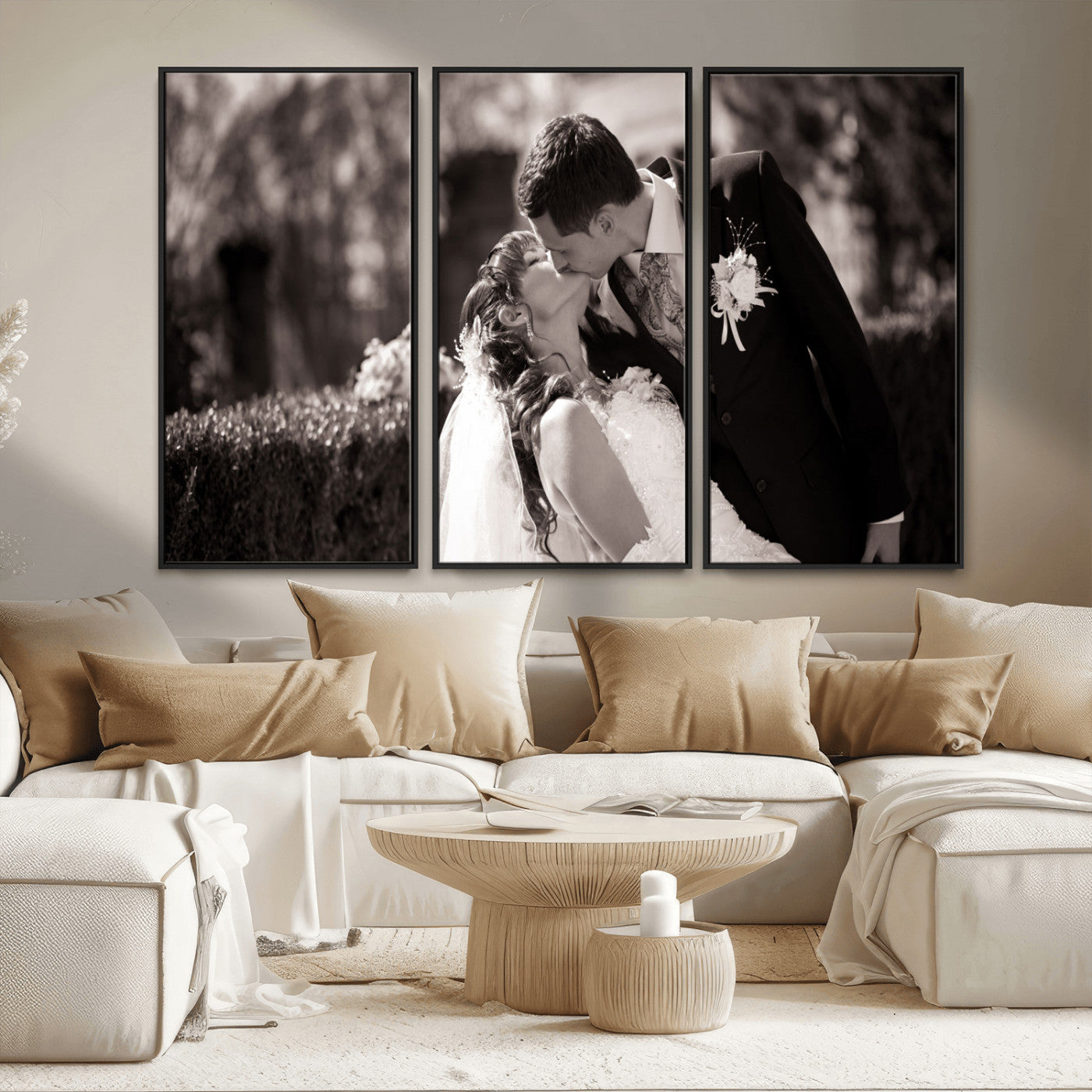 CSTM6030-MGV-FC-48X32-3P_Black-Custom Wedding Photo Print - Custom Wall Art Picture Print, Create Your Own Photo Canvas Print