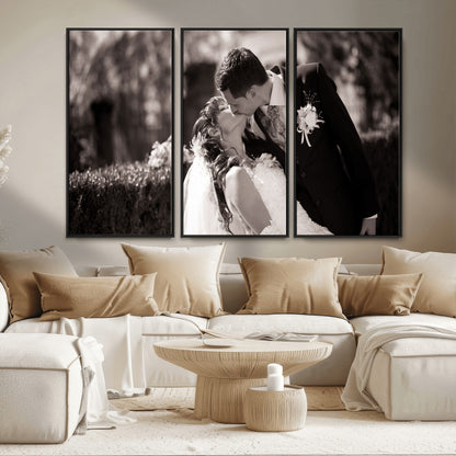 CSTM6030-MGV-FC-48X32-3P_Black-Custom Wedding Photo Print - Custom Wall Art Picture Print, Create Your Own Photo Canvas Print