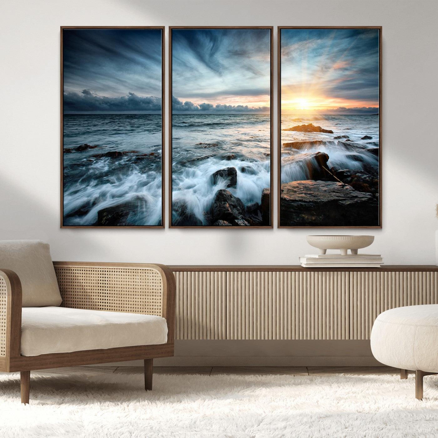 33428-MGV-CV-36X24-Ocean Sunrise Wall Art – Serene Seascape Canvas Print, Coastal Home or Office Decor, Perfect for Living Room, Bedroom, or Study