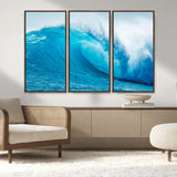 13117-MGV-CV-36X24-Ocean Wave Wall Art – Dynamic Blue Surf Canvas Print, Coastal Beach Decor for Living Room, Bathroom, Office, or Beach House