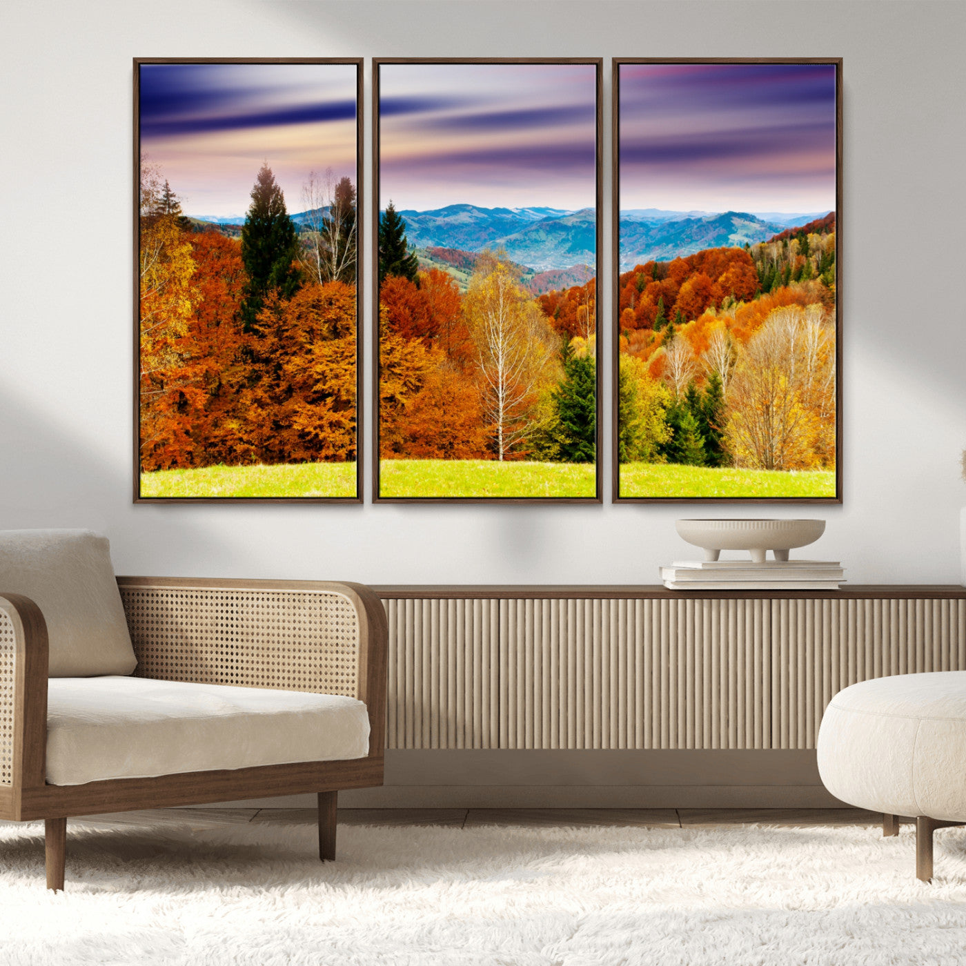 58007-MGV-CV-36X24-Autumn Mountain Landscape Wall Art – Stunning Fall Forest Canvas Print, Cozy Nature Decor for Home or Office