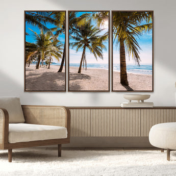 98175-MGV-CV-36X24-Tropical Palm Beach Wall Art – Relaxing Ocean Shore Canvas Print with Palm Trees, Coastal Summer Decor for Living Room, Bedroom or