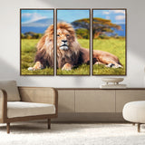 67826-MGV-CV-36X24-Majestic Lion Wall Art – King of the Jungle Canvas Print, Safari Wildlife Decor for Living Room, Office, or Man Cave