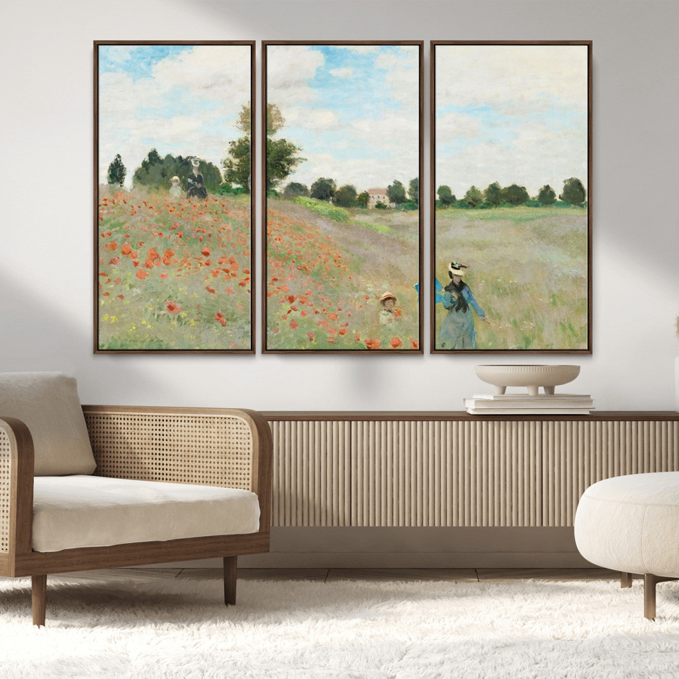 74890-MGV-CV-36X24-Monet Poppy Field Wall Art – Impressionist Landscape Canvas Print, Classic French Artwork for Living Room, Bedroom or Office Decor