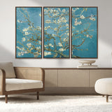 65607-MGV-CV-36X24-Almond Blossom Wall Art – Van Gogh Blue Floral Canvas Print, Elegant Impressionist Painting Decor for Living Room, Bedroom or