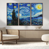 39177-MGV-CV-36X24-Starry Night Wall Art – Vincent van Gogh Famous Painting Canvas Print, Timeless Starry Sky Decor for Living Room, Bedroom or