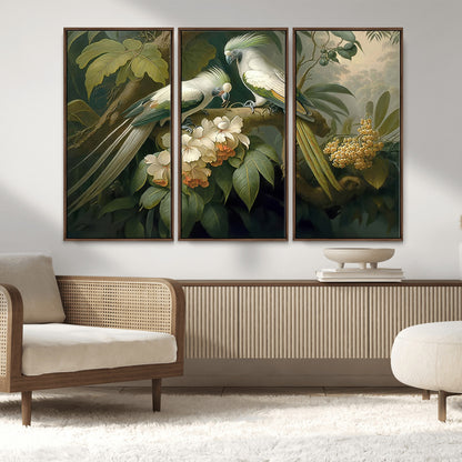 84047-MGV-CV-36X24-Tropical Birds Wall Art – Elegant Botanical Canvas Print, Exotic Nature Decor for Living Room, Bedroom or Office