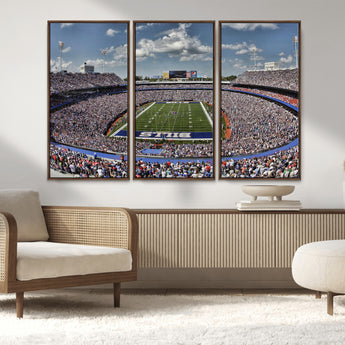 76491-MGV-CV-36X24-Buffalo Bills Stadium Wall Art Canvas Print, Framed Bills Stadium Art Picture Print, Highmark Stadium Perfect Sport Room Decor