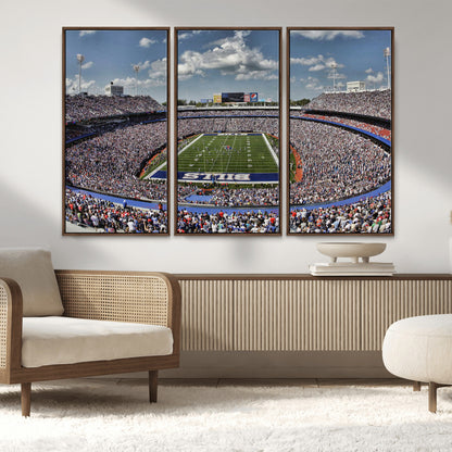 76491-MGV-CV-36X24-Buffalo Bills Stadium Wall Art Canvas Print, Framed Bills Stadium Art Picture Print, Highmark Stadium Perfect Sport Room Decor
