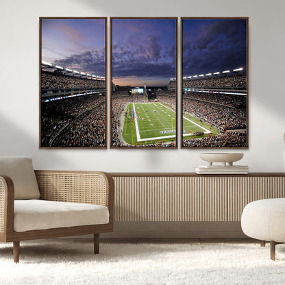 52712-MGV-CV-36X24-Gillette Stadium Field Wall Art Canvas Print, Framed Massachusetts Stadium Art Picture Print, Gillette Stadium Perfect Sport Room