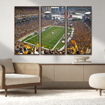 51419-MGV-CV-36X24-Heinz Field Wall Art Canvas Print, Framed Pittsburgh Stadium Field Art Picture Print, Heinz Stadium Field Perfect Sports Room