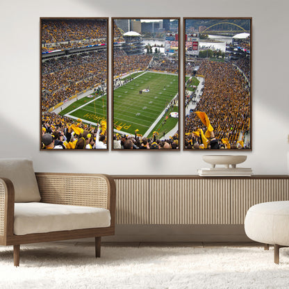 51419-MGV-CV-36X24-Heinz Field Wall Art Canvas Print, Framed Pittsburgh Stadium Field Art Picture Print, Heinz Stadium Field Perfect Sports Room
