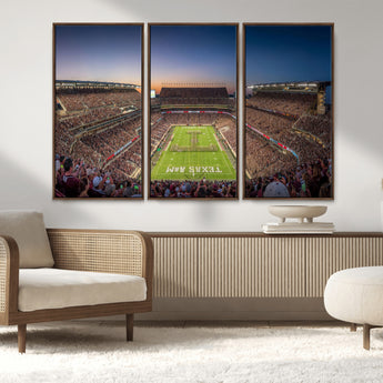 17421-MGV-CV-36X24-Kyle Field Wall Art Canvas Print, Framed Texas Stadium Art Picture Print, Kyle Field Stadium Perfect Sport Room Decor Artwork