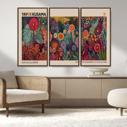 51280-MGV-CV-36X24-Abstract Yayoi Kusama Wall Art Canvas Print, Framed Japanese Wabi Sabi Art Picture Print, Yayoi Kusama Perfect Abstract Modern