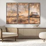 FARM2-MGV-CV-36X24-Rustic Farmhouse Wall Art Canvas Print, Framed Old Barn Art Picture Print, Southwestern Farmhouse Perfect Rustic Decor Artwork