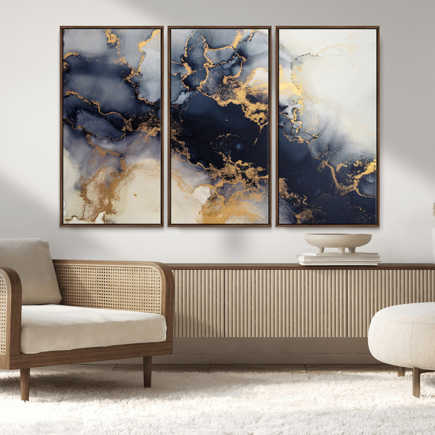 41136487-MGV-CV-36X24-Black Marble Wall Art Canvas Print, Framed Gold Veins Art Picture Print, Abstract Texture Perfect Moody Luxe Decor Artwork