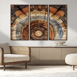 15184146-MGV-CV-36X24-Tree Rings Wall Art Canvas Print, Framed Wood Texture Art Picture Print, Rustic Pattern Perfect Rustic Organic Decor Artwork