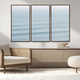 47814787-MGV-CV-36X24-Ocean Waves Wall Art Canvas Print, Framed Solo Surfer Art Picture Print, Wave Lines Perfect Minimalist Ocean Decor Artwork