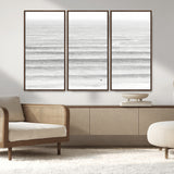 66534476-MGV-CV-36X24-Lone Surfer Wall Art Canvas Print, Framed Ocean Waves Art Picture Print, Minimal Sea Perfect Minimal Coastal Decor Artwork