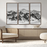 32399691-MGV-CV-36X24-Snowy Mountain Wall Art Canvas Print, Framed Mountain Peaks Art Picture Print, Alpine Mountains Perfect Minimalist Alpine Decor