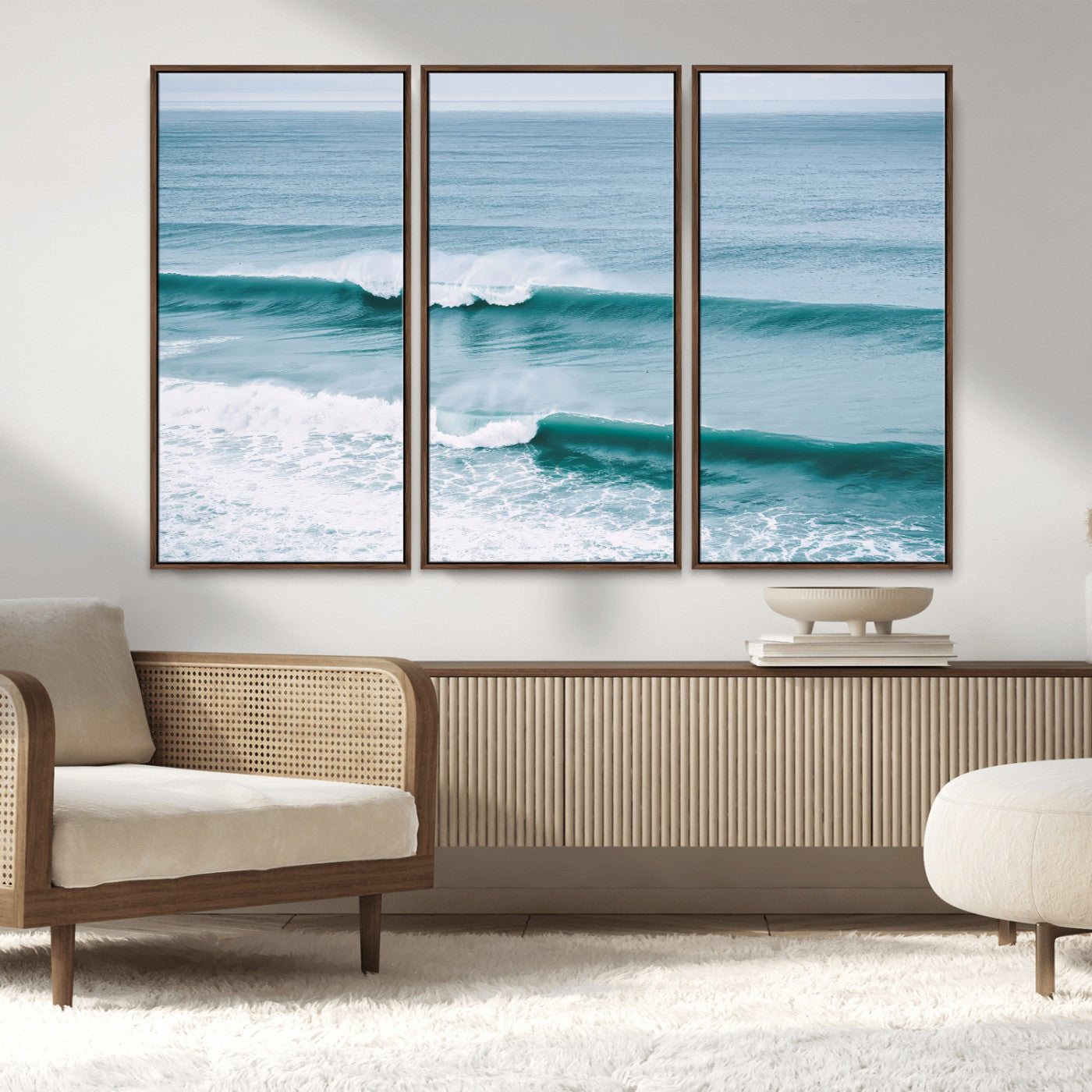 73692470-MGV-CV-36X24-Ocean Swell Wall Art Canvas Print, Framed Surf Waves Art Picture Print, Blue Water Perfect Coastal Dynamic Decor Artwork