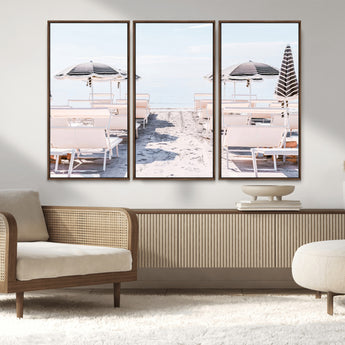 67623952-MGV-CV-36X24-Minimalist Beach Wall Art Canvas Print, Framed Pastel Sand Art Picture Print, Beach Aesthetic Perfect Coastal Minimalist Decor