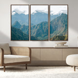 79393816-MGV-CV-36X24-Misty Mountain Wall Art Canvas Print, Framed Cloudy Andean Art Picture Print, Rugged Mountain Perfect Rustic Nature Decor Artwork