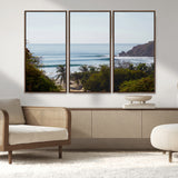 88336640-MGV-CV-36X24-Tropical Beach Scene Wall Art Canvas Print, Framed Coastal Photography Art Picture Print, Ocean Horizon Art Perfect Coastal Boho