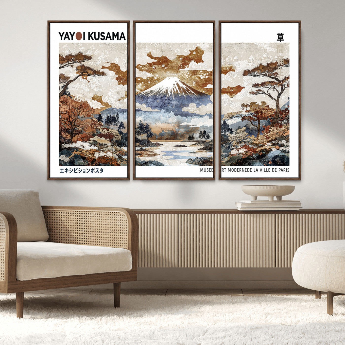 80111817-MGV-CV-36X24-Japanese Landscape Wall Art – Mount Fuji Autumn Canvas Print, Asian Inspired Nature Decor for Living Room, Bedroom, Office or