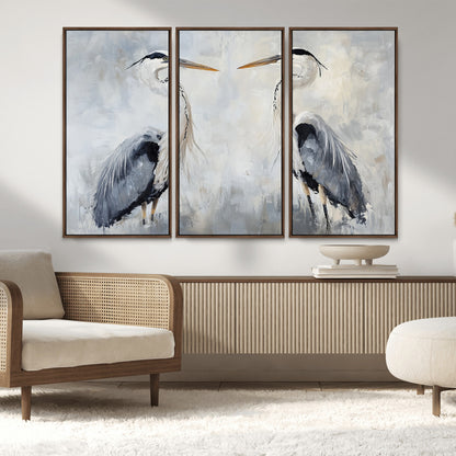 90806932-MGV-CV-36X24-Heron Wall Art Wall Art Canvas Print, Framed Bird Canvas Decor Art Picture Print, Nature Inspired Perfect Coastal Minimalist Decor