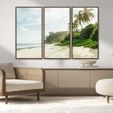 42984524-MGV-CV-36X24-Relaxing Beach Wall Art Canvas Print, Framed Ocean View Art Picture Print, Coastal Serenity Perfect Tropical Coastal Decor Artwork