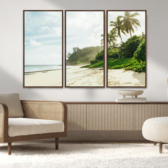 42984524-MGV-CV-36X24-Relaxing Beach Wall Art Canvas Print, Framed Ocean View Art Picture Print, Coastal Serenity Perfect Tropical Coastal Decor Artwork