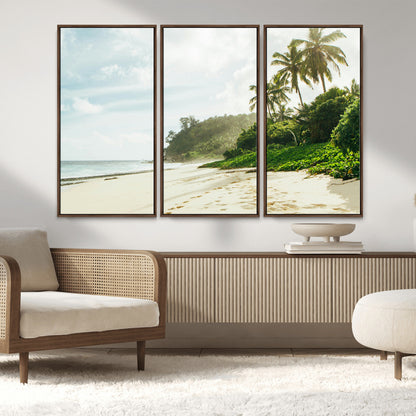 42984524-MGV-CV-36X24-Relaxing Beach Wall Art Canvas Print, Framed Ocean View Art Picture Print, Coastal Serenity Perfect Tropical Coastal Decor Artwork