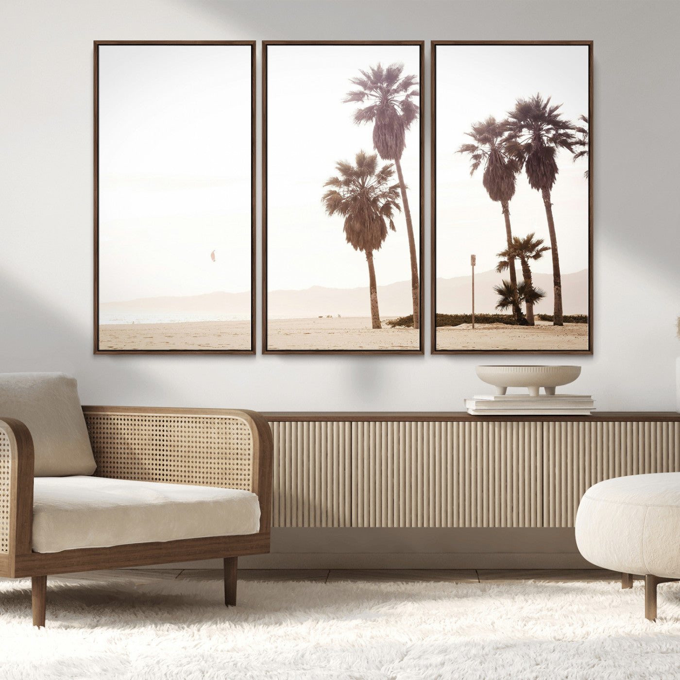 48255923-MGV-CV-36X24-Coastal Light Wall Art Canvas Print, Framed Relaxing Shoreline Art Picture Print, Minimalist Ocean Perfect Tropical Serenity Decor