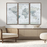 TEST111-MGV-CV-36X24-Personalized Adventure Awaits Push Pin World Map – Custom Framed Travel Tracker Canvas Wall Art for Home, Office