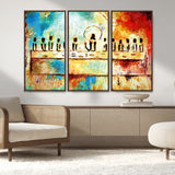 YKE34632598CR-MGV-CV-36X24-Abstract Last Supper with Apostles Wall Art Canvas Print