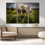 67277447-MGV-CV-36X24-Farmhouse Wall Art – Herd of Cows Canvas Print, Rustic Country Pasture Photography Decor for Bedroom, Living Room, Office, Ranch,