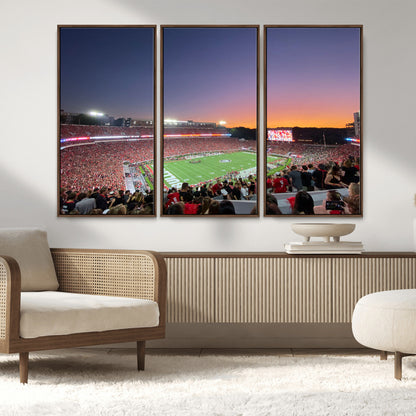 25139565-MGV-CV-36X24-Sanford Stadium Wall Art – Georgia Bulldogs Football Sunset Panorama Canvas Print, College Game Day Decor for Man Cave, Bar, or