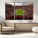 37160229-MGV-CV-36X24-Tennessee Volunteers Wall Art – Neyland Stadium Sunset Checkerboard Game Canvas Print, Vols Football Panorama Sports Decor