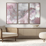 16416-MGV-CV-36X24-Blush Marble Wall Art Canvas Print, Framed Rose Gold Art Picture Print, Pink Cloudy Perfect Modern Glam Decor Artwork