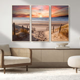 78111-MGV-CV-36X24-Sunset Pathway Wall Art – Panoramic Coastal Canvas Print, Tranquil Beach Decor for Living Room, Office or Bedroom