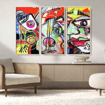 37796-MGV-CV-36X24-Picasso Style Wall Art Canvas Print, Framed Picasso Art Picture Print, Picasso Cubism Perfect Modern Abstract Decor Artwork