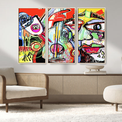 37796-MGV-CV-36X24-Picasso Style Wall Art Canvas Print, Framed Picasso Art Picture Print, Picasso Cubism Perfect Modern Abstract Decor Artwork