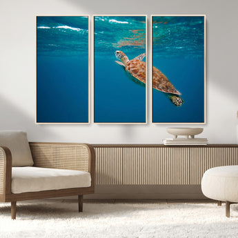 91440-MGV-CV-36X24-Sea Turtle Wall Art – Ocean Turtle Canvas Print, Underwater Marine Life Decor for Living Room, Office, Beach House or Bathroom