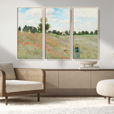 74890-MGV-CV-36X24-Monet Poppy Field Wall Art – Impressionist Landscape Canvas Print, Classic French Artwork for Living Room, Bedroom or Office Decor