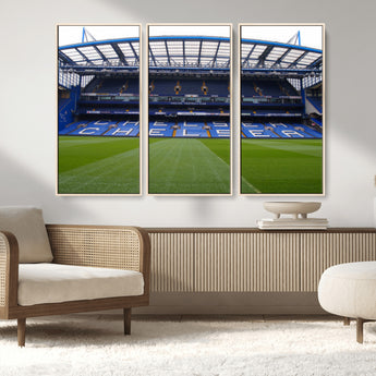 59508-MGV-FC-48X32-3P_Natural-Chelsea Stadium Wall Art – Stamford Bridge Football Arena Canvas Print, Iconic Soccer Artwork for Living Room, Office, Game Room
