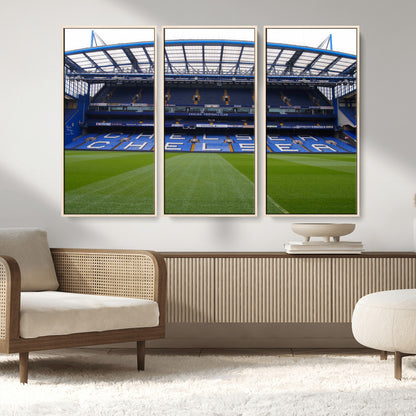 59508-MGV-FC-48X32-3P_Natural-Chelsea Stadium Wall Art – Stamford Bridge Football Arena Canvas Print, Iconic Soccer Artwork for Living Room, Office, Game Room