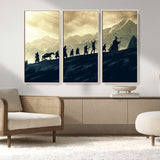 41574-MGV-FC-48X32-3P_Natural-Fellowship Journey Wall Art – Epic Fantasy Adventure Canvas Print, Mountain Landscape Decor for Living Room, Office or Man Cave